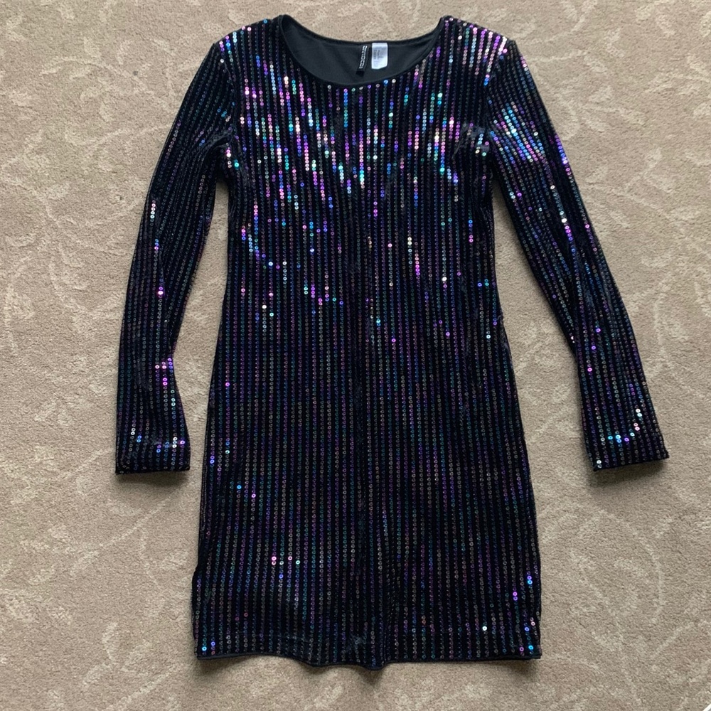 Multicolored sequence dress